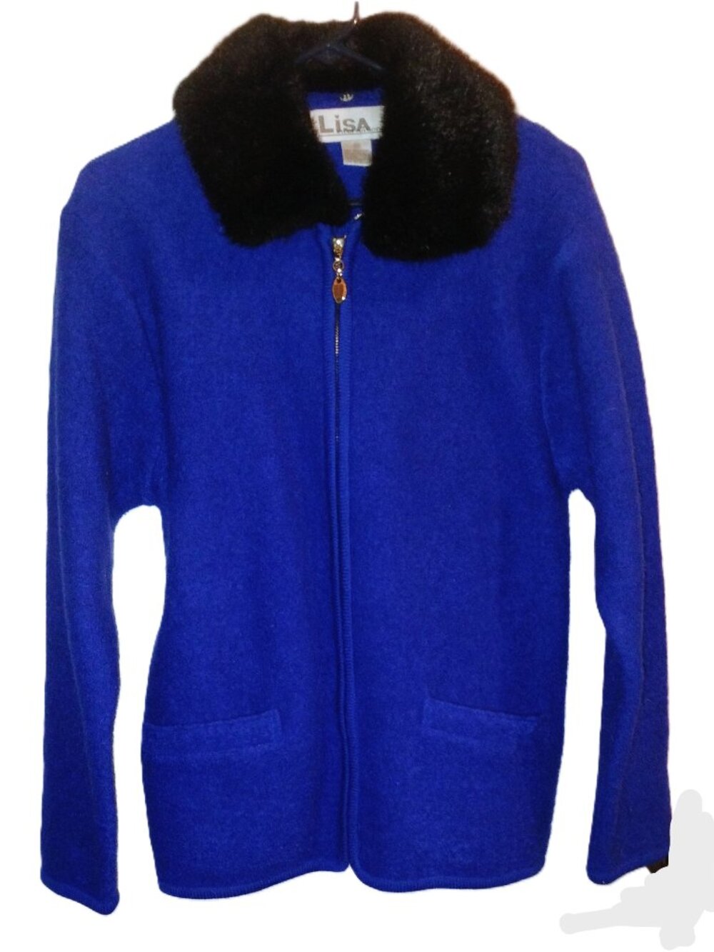 Lisa International Boiled Blue Wool Sweater M
